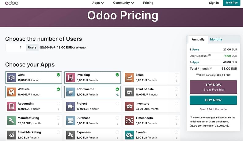 Ikea effect is used as can be seen on the screenshot from odoo