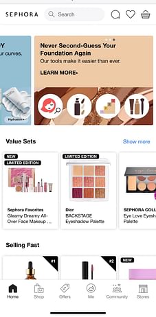 Regressive bias is used by Sephora as can be seen on the screenshot